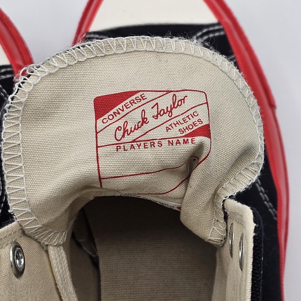 Converse x Comme des Garçons PLAY Chuck Taylor High Top Unisex Sneakers Black - Picture 9 of 10